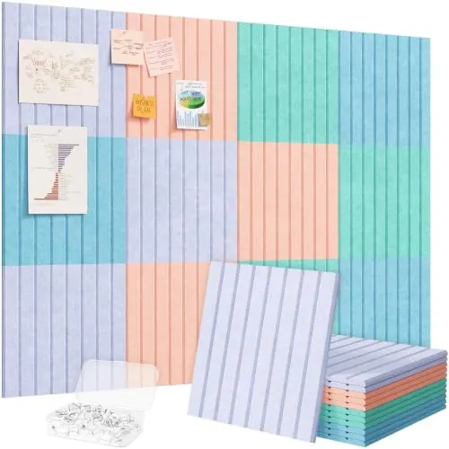 Lifewit 90 x 60 cm Tablón de anuncios de fieltro autoadhesivo, 12 paquetes de tablón de corcho alternativo, decorativo para la pared, con 50 agujas para la oficina, cocina, habitación de los niños