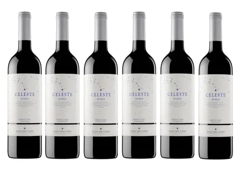 Pago del Cielo Celeste Roble, Tempranillo, Vino Tinto - 6 botellas de 75 cl, Total: 4500 ml