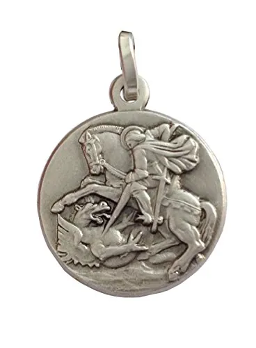 I G J Medalla de San Jorge de Plata Maciza 925 - Las medallas de los Patronos