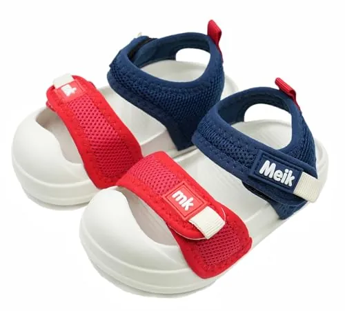 Meik Mangni Sandalias Punta Cerrada Niño Niña Verano Sandalia Deportivas Unisex bebé Transpirables Zapatillas Playa Piscina con Suela Antideslizante,Azul,25-26 EU