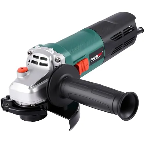 POSENPRO Amoladora Angular 1200W 125 mm, 3000-12.000 rpm, Cubierta de Liberación Rápida, Mango Auxiliar, 1,8 kg Ligera Radial para Corte y Pulir Metal, Madera, Cerámica y Piedra