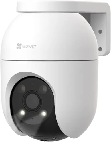 EZVIZ Cámara Vigilancia WiFi Exterior 360°,4K Cámara IP de Seguridad,Visión Nocturna a Color,Detección IA de Persona/Vehículo,Seguimiento Zoom Auto,Audio Bidireccional,Sirena,Alexa/Google,C8c 8MP(6mm)