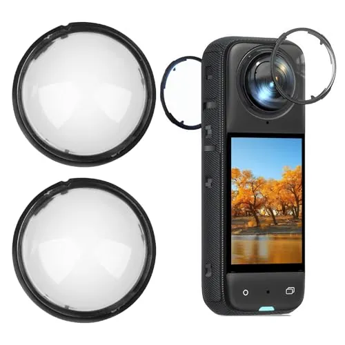 Wowsofty Juego de 2 protectores de lente para Insta360 X4,Diseño Óptico/PC, Protector de lente panorámico, Accesorio Ese ncial para Protección de Lente, Anti-arañazos y antipolvo, Fácil de instala