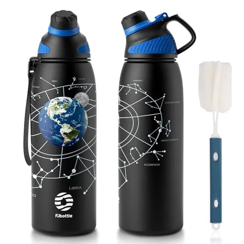 Fjbottle Botella Agua Acero Inoxidable 1L Térmica con Tapa Magnética