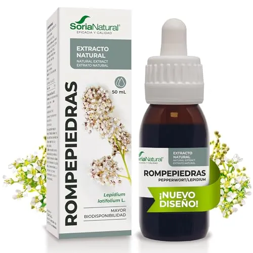 Soria Natural Rompepiedras Extracto - Diurético Natural - Apoya la Función Renal, Ayuda a Prevenir y Tratar Cálculos Renales - 100% Puro - Suplemento para la Salud del Riñón - Botella de 50ml