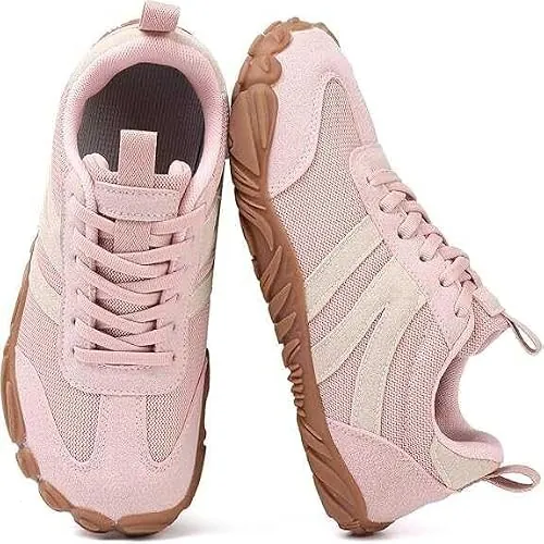 DYISOFY Zapatillas Barefoot Hombre Mujer Puntera Ancha Zero Drop, Rosa, 41