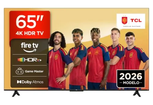 TCL 65V6D Televisor 65 Pulgadas 4K UHD Smart TV, Fire TV, Alexa Integrado, Dolby Vision & Atmos, Game Master, HDR10+, Control por Voz