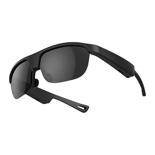 SEND UP Novedades Gafas de sol Unisex Bluetooth Audio Gafas inteligentes con reproducción de música, asistente de voz y llamadas telefónicas, Negro , 145