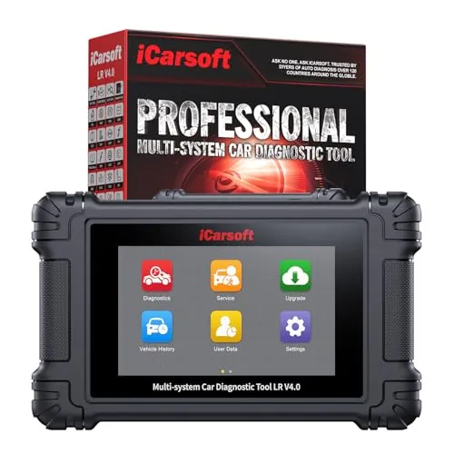 iCarsoft LR V4.0 Máquina Diagnosis Coche para Land Rover/Jaguar+ 2 Marcas Opcionales, Escáner OBD2 Bidireccional de Todo el Sistema, 38 Funciones Reinicio, Vin Automático, Actualización WiFi por Vida
