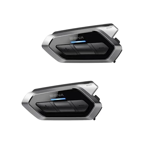 Sena 50R Sistema de comunicación Bluetooth con Interfaz de 3 Botones y Sound by Harman Kardon con tecnología Mesh Intercom y Altavoces y micrófono de Primera Calidad, Paquete Doble