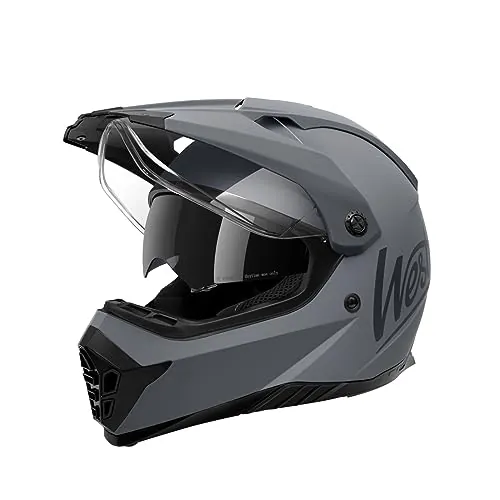 Westt Casco Moto Certificado ECE 22.06 Casco Motocross para Hombre Mujer Certificado ECE 22.06 Casco Enduro con Visera y Parasol Carcasa Robusta de ABS, Forro Lavable, Ideal para Enduro, Ciudad y MTB
