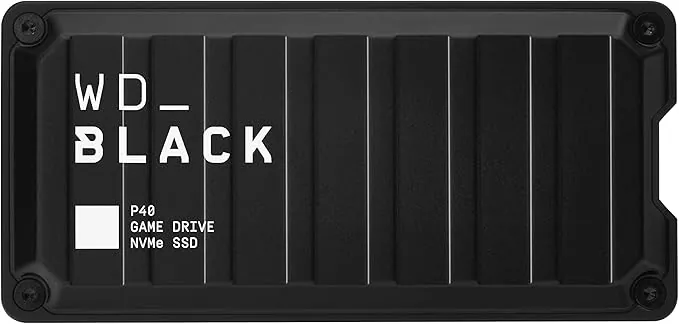 WD_BLACK 1TB P40 Game Drive SSD USB-C USB 3.2 Gen 2x2 Memoria de estado sólido NVMe externa hasta 2000 MB/s Iluminación RGB personalizable compatible con Playstation, Xbox, PC y Mac
