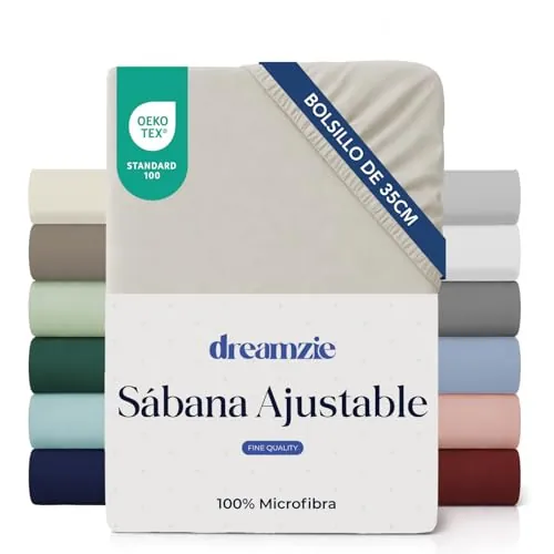Dreamzie - Sábana Bajera 160x200cm Ajustable - Microfibra Ultra Suave