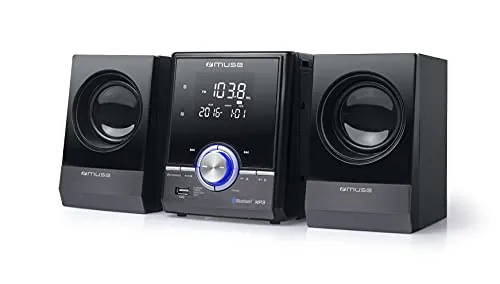 Muse M-38BT Micro Sistema con audio Estéreo, y Bluetooth