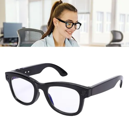 Tnfeeon Gafas Inteligentes con Cámara de 5MP Bluetooth Llama a la Traducción de IA, Grabación de Video WiFi 6 Manos Libres, 9.1 Oz de Diseño Liviano para Entusiastas de la Tecnología de