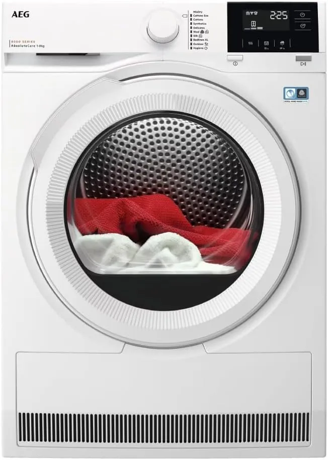 AEG TR818A2OB – Secadora con Bomba de Calor Serie 8000 AbsoluteCare, 8 kg, Control Preciso del Secado, Protección de Tejidos, Secado Personalizado, Alta Eficiencia Energética