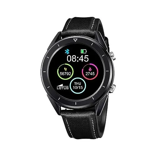 LOTUS Reloj Hombre 50009/1 Smartwatch Caja de Aleacion de Zinc Negro Correa de Piel Negro