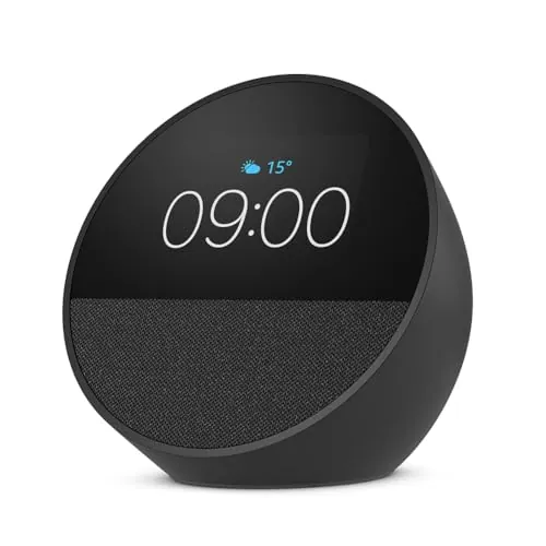 Amazon Echo Spot (última generación) | Despertador inteligente con sonido de calidad| Negro, con Acceso Anticipado a Alexa+