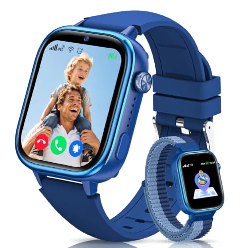 NAIXUES Reloj Inteligente Niño con GPS/SOS/Videollamada/Modo Clase, Azul