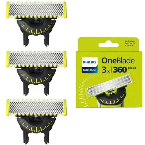 Philips OneBlade Original 360 cuchillas, compatibles con todos los mangos OneBlade y Pro, 3 unidades (modelo QP430/60)