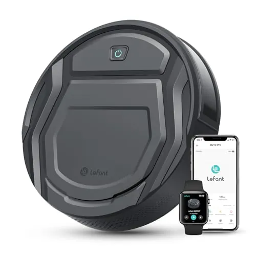 Lefant M210 Pro Robot Aspirador, Succión de 2200 Pa,120 Min Autonomía, Aspirador Robot Sin Enredos, Delgado, Ideal para Pelo de Mascotas, Alfombras de Pelo Bajo, Wi-Fi/App/Alexa, Gris