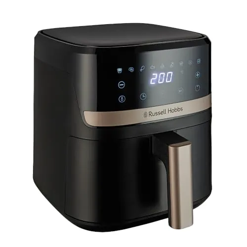 Russell Hobbs freidora de aire, freidora sin aceite de 4.3 l, Air Fryer, 9 programas, máx. 200 °C, Rapid Air, táctil, asar, hornear, grill, accesorios aptos lavavajillas, 1300 W, Satisfry 27610-56