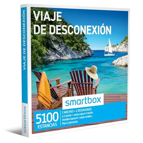 Smartbox Caja regalo Viaje de desconexión , Idea de regalo para novias , 1 noche con desayuno y cena o acceso spa para 2 personas