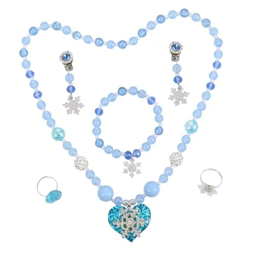 CTIRCHIU 1juego Conjunto De Joyería Infantil De Perlas Imitación Collar Pulsera Anillo y Pendientes Para Niñas Accesorios De Cumpleaños y Navidad