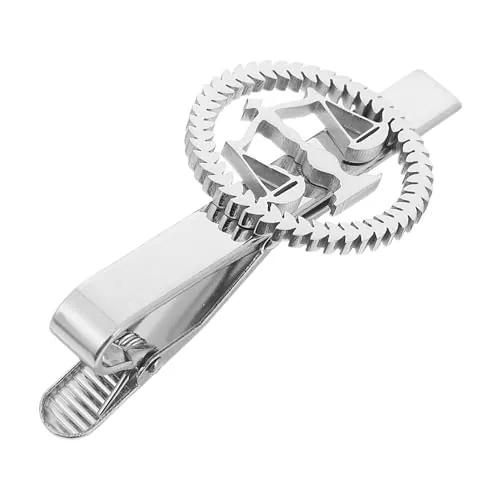 ORFOFE Alfiler de Corbata para Hombre de Acero Inoxidable Clip Diseño Balanza de Justicia Cierre Seguro sin Rayaduras Adecuado para Abogados Bodas y Eventos Profesionales