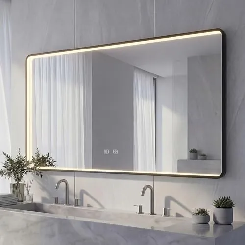 NeoArt Espejo de Baño LED con Marco de Aluminio 110 x 70 cm