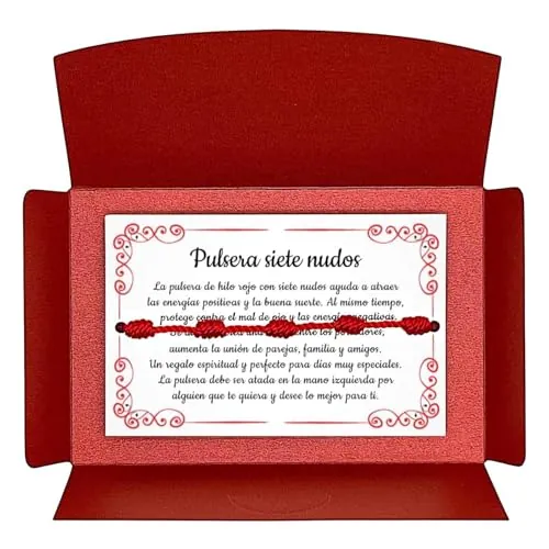 A BUENOS PRECIOS® - Pulsera 7 chakras de nudos roja original - Contra mal de ojo - Hilo rojo protección energía negativa - Amuleto para la buena suerte - Mujer hombre niños pareja amigos (1 Pulsera)