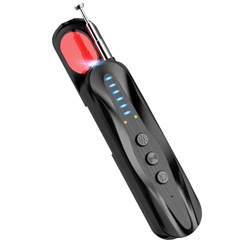 sunvito Detector de Cámaras Ocultas y Rastreadores GPS 5 en 1 Antiespía RF | Escáner portátil con detección RF, GPS y cámaras ocultas, ideal para viajes, hoteles, coches y protección de la privacidad.