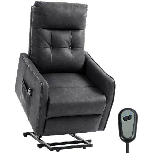 HOMCOM Sillón Relax Reclinable Eléctrico Levanta Personas Gris
