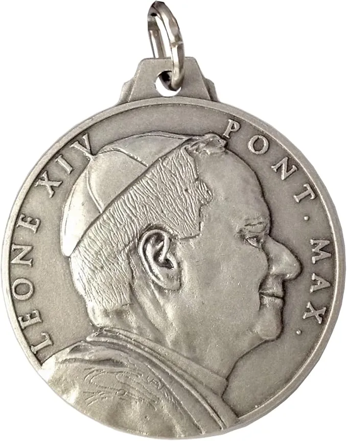 I G J MEDALLA DEL PAPA LEÓN XIV (PAPA PREVOST) / PLAZA DE SAN PEDRO, ROMA - ALTO RELIEVE - GRAN TAMAÑO