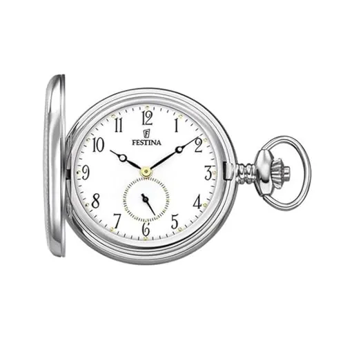 Festina Reloj de Bolsillo Hombre con Cadena - Acero Inoxidable 316l - Movimiento de Cuarzo - Clásico, Vintage y Elegante F2026/1
