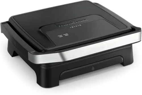 Moulinex Inicio, Plancha de Paninis y Grill 2 en 1, 2000W Potencia, Placas Antiadherentes, Superficie Amplia, Rápido Calentamiento, Fácil de Limpiar, Bandeja de Goteo, Apta Lavavajillas, GI2718