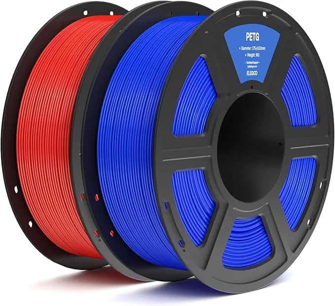 ELEGOO Filamento PETG 1.75 2KG Rojo y Azul, Filamento PETG para Impresora 3D, Precisión Dimensional +/- 0.02mm, Carrete Filamento 3D, para Mayoría Impresoras 3D