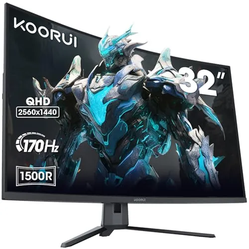 KOORUI Gaming Monitor 32 Pulgadas Curvo Ultrawide 170Hz 1ms MPRT G3221SC