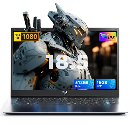 18.5" FHD Ordenador Portátil,Ryzen 4300U,16GB DDR4 512GB M.2 SSD Domésticos