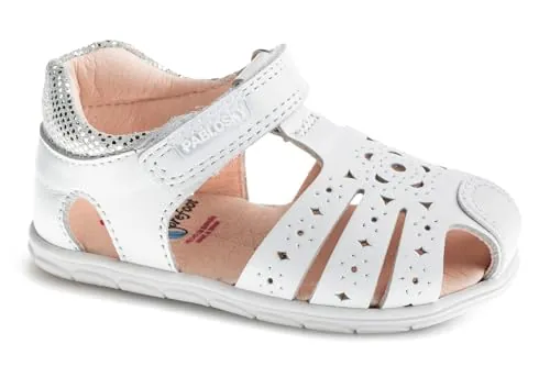 Pablosky ZIG 067000, Sandalia Bebé-Niñas, Blanco, 22 EU Ancho