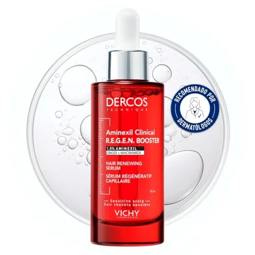 Vichy Dercos Aminexil Clinical R.E.G.E.N. Booster, Sérum Regenerador Capilar, Reduce la Caída, Promueve el Crecimiento del Cabello, Para Todo Tipo de Cuero Cabelludo