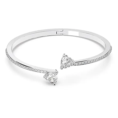 Swarovski Brazalete Mesmera Attract, Corazón, Blanco, Baño de rodio