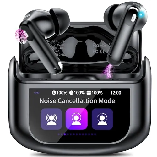 Thunelec Auriculares Inalámbricos Pantalla Táctil Cancelación Ruido ANC+ENC