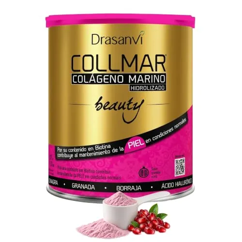 DRASANVI COLLMAR BEAUTY COLAGENO MARINO PARA LA PIEL | Colageno Hidrolizado con Vitamina C Natural, Biotina y Acido Hialuronico| Piel Bonita e Hidratada| Sabor Granada | 275 GR