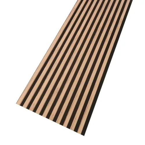 MEBANO. Paneles Acústicos De Madera 240x53 cm Panel Decorativo De Pared Listones Modernos En Fieltro Revestimiento De Pared MDF Color Roble Sanremo Claro