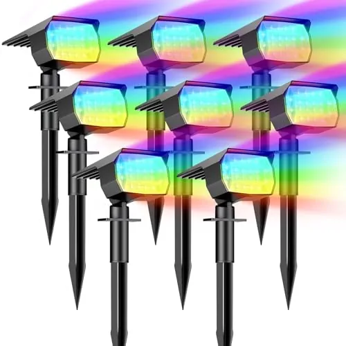 btfarm 8 Paquete Luces Solares LED Exterior Jardin, 72LED Focos Exterior