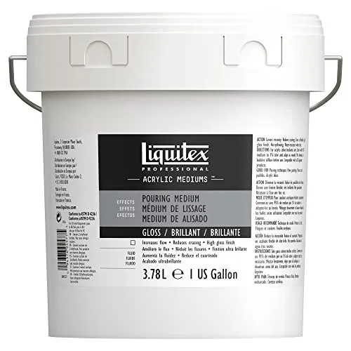 Liquitex Professional Aditivos - Médium de Efectos Pouring Medium, Medium de Alisado, Para Técnica de Vertido con Pintura Acrílica, Aumenta el Flujo, 3,78L, Acabado Brillante