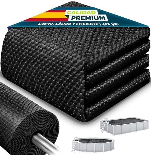tillvex® Lona Solar para Piscina de 400 µm, Rectangular, 450 x 220 cm, lámina Solar térmica, se Puede Cortar, Cubierta Solar, Cubierta Solar para Piscina para Calentar el Agua