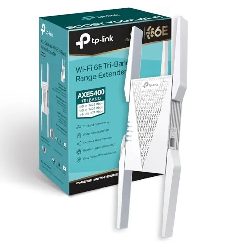 TP-Link RE815XE-Repetidor WiF 6E, AXE5400, tribanda, Largo Alcance,EasyMesh
