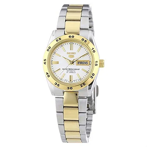 Seiko 5 Reloj para Mujer Analógico de Mecánico de Cuerda Manual con Brazalete de Acero Inoxidable SYMG42K1